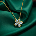 Zavera Gold Plated Crystal Floral Pendant