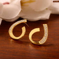Line Gold Plated C Hoop Earrings For Women