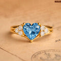 Royal Blue Diamond Gold Plated Love Ring