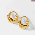 Bold Twisted Gold Plated Hoop Earrings For Women