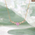Zavera Gold Plated Pink Flower Pendant For Women