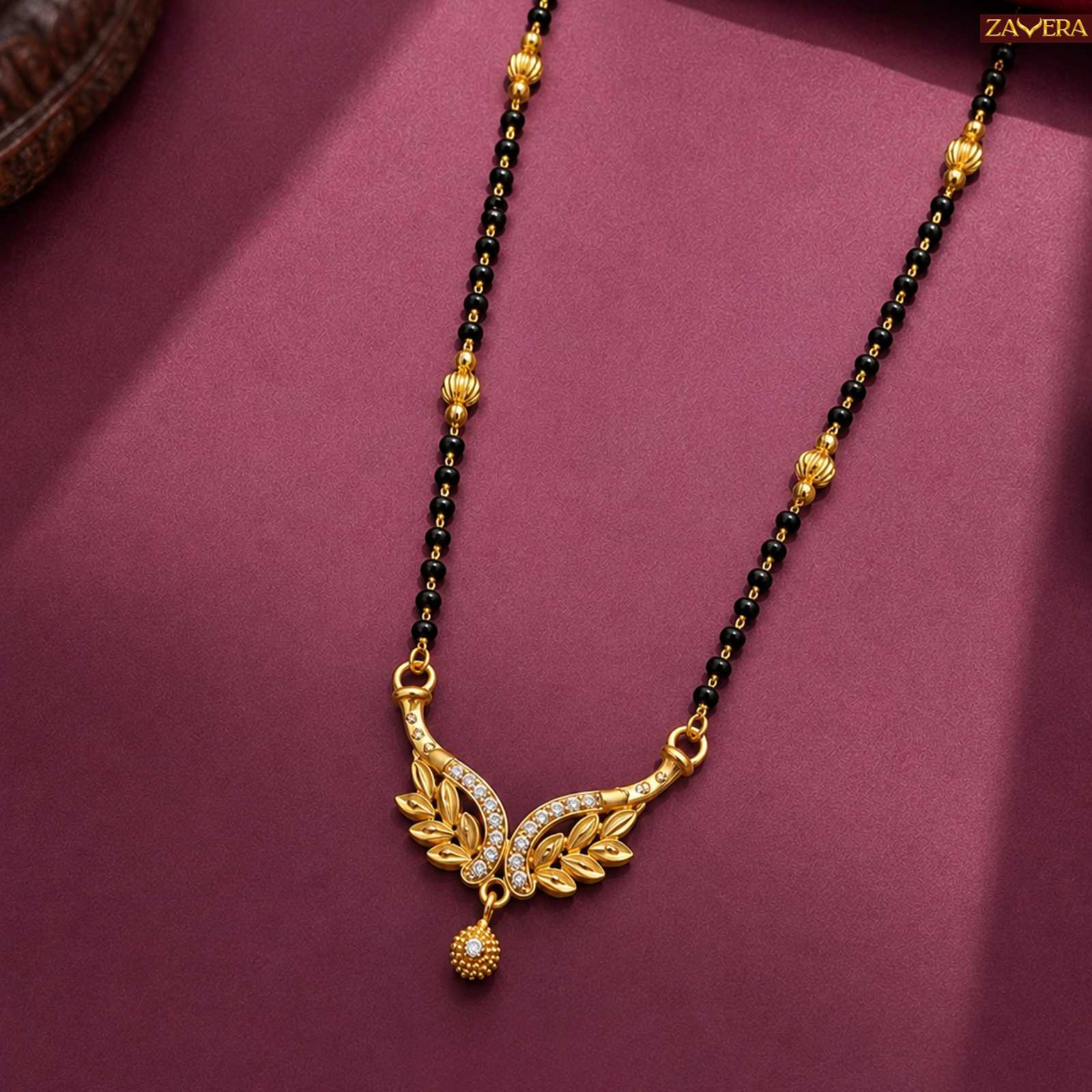Zavera Traditional Vine Gold Plated Mangalsutra