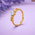 Zavera Classic Solitaire Gold Plated Adjustable Ring