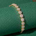 Zavera Gold Plated Round Floral Pave CZ Cluster Adjustable Bolo Bracelet for Women