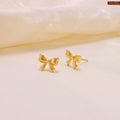 Cute Bow Knot Gold Plated Stud Earrings For Women