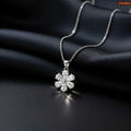 Silver Plated Flower Pendant Necklace for Women Brass Chain
