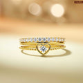 Zavera Gold Plated Heart Band Adjustable Ring