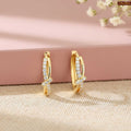 Ribbon Gold Plated Hoop Earrings For Women