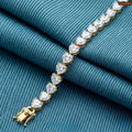 Zavera Gold Plated Heart Cut CZ Crystal Tennis Bracelet for Women
