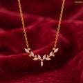 Zavera Gold Plated Floral Leaf Pendant For Women