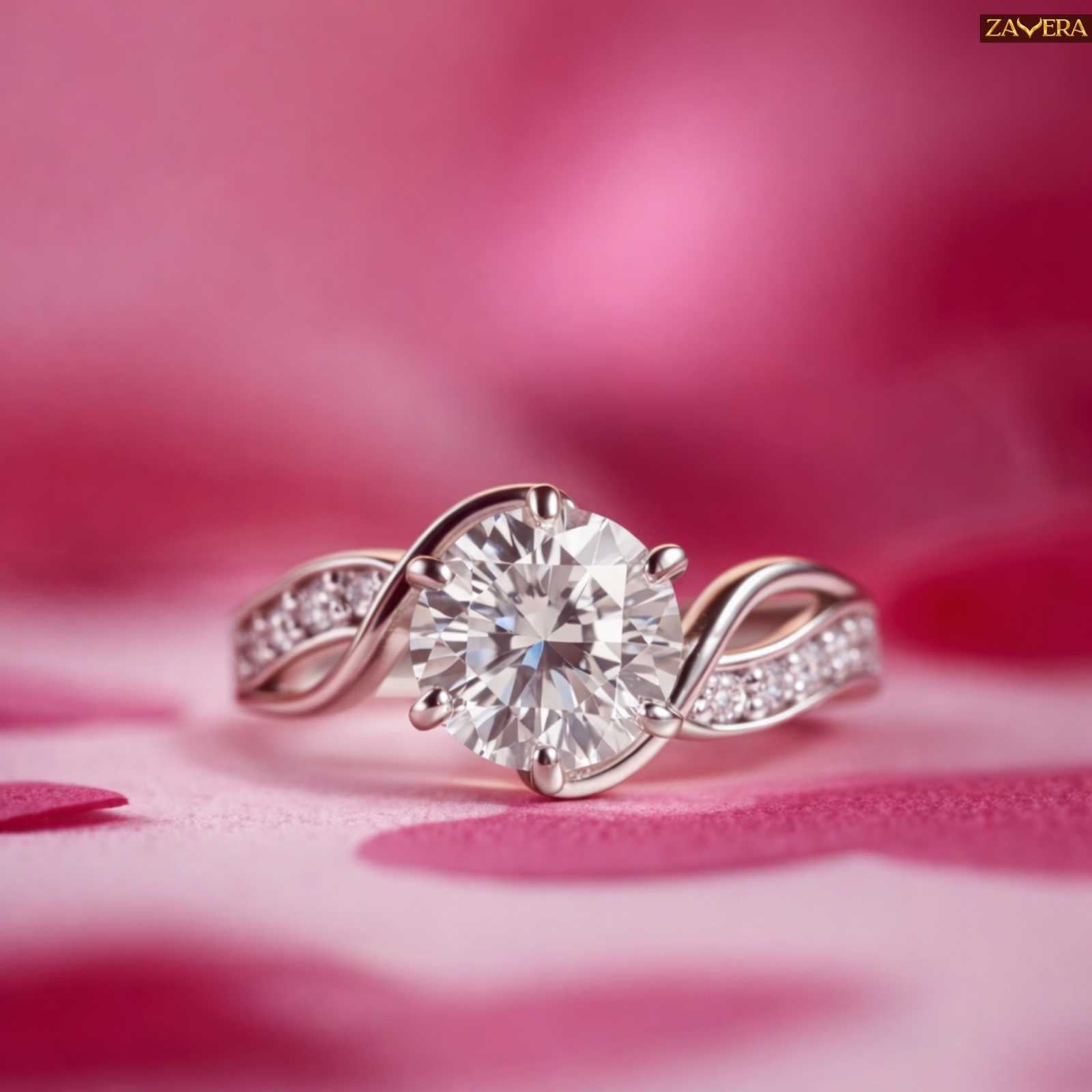 Zavera Silver Plated Infinity Twist Solitaire Adjustable Ring