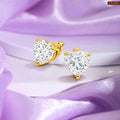 Zavera Sparkling Heart Gold Plated Stud Earrings