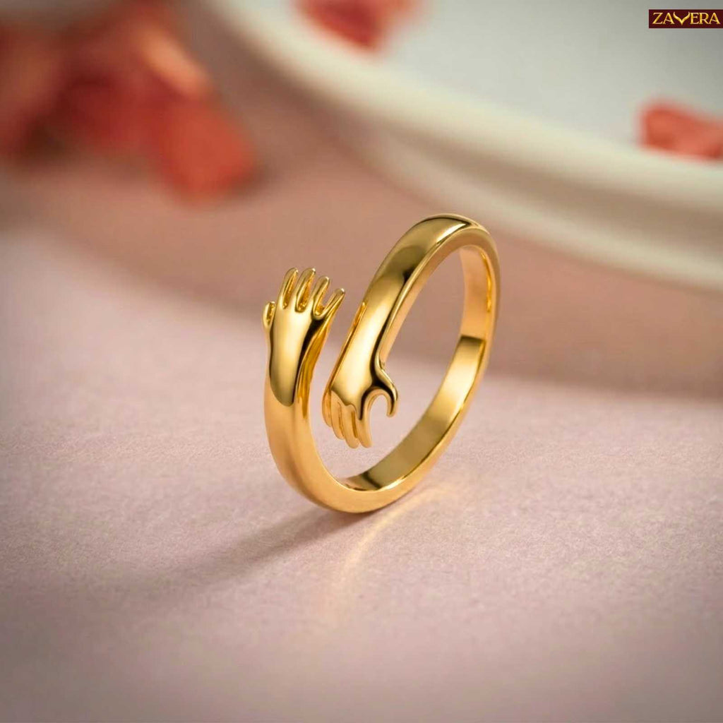 Cozy Hug Pure Gold Plated Adjustable  Ring