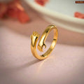 Cozy Hug Pure Gold Plated Adjustable  Ring