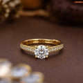 Zavera Gold Plated Classic Spark Solitaire Adjustable Ring