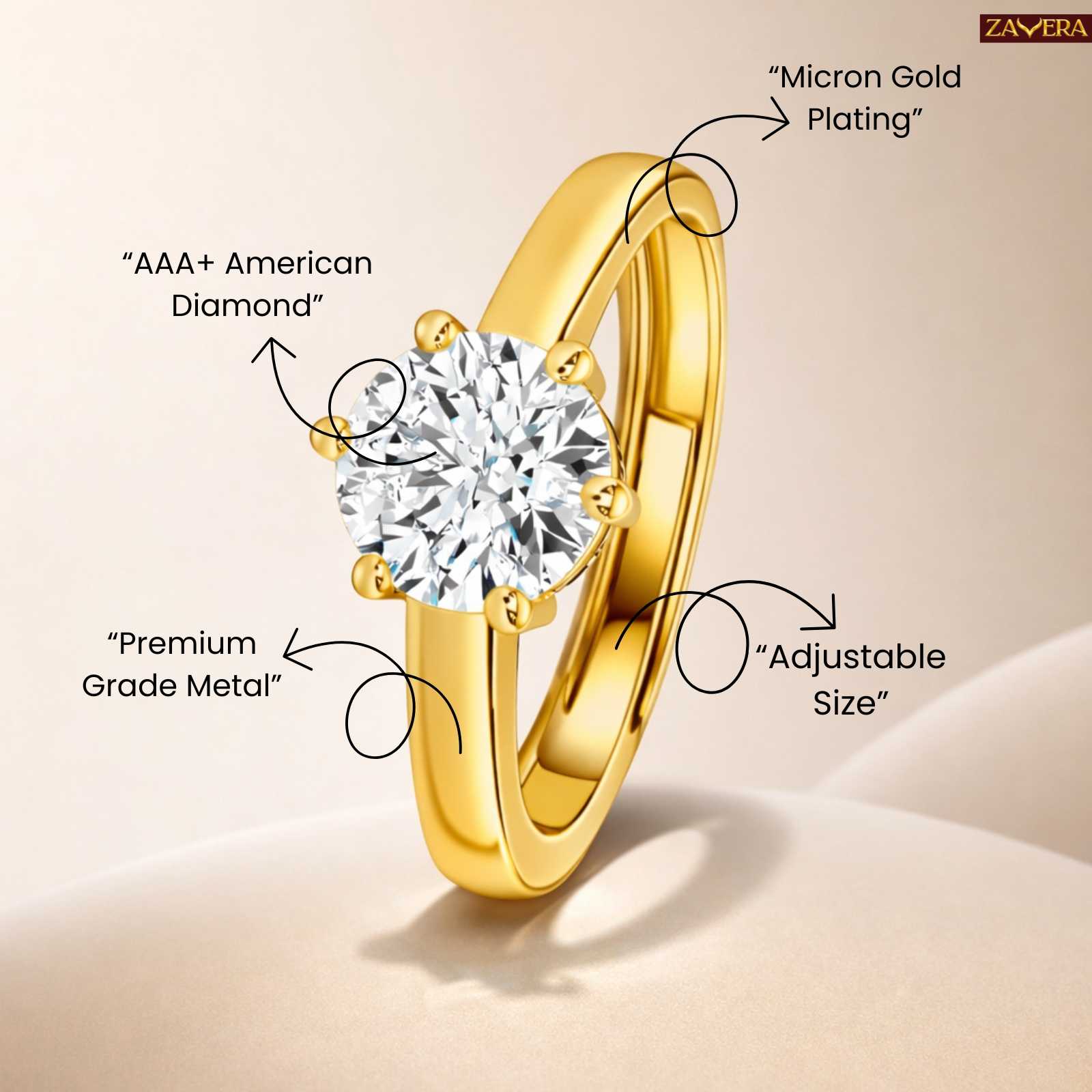 Gold Plated Dream Weaver Adjustable  Ring