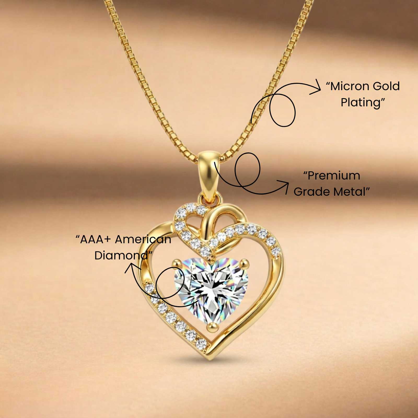 Zavera Gold Plated thunder Pendant Necklace for Women