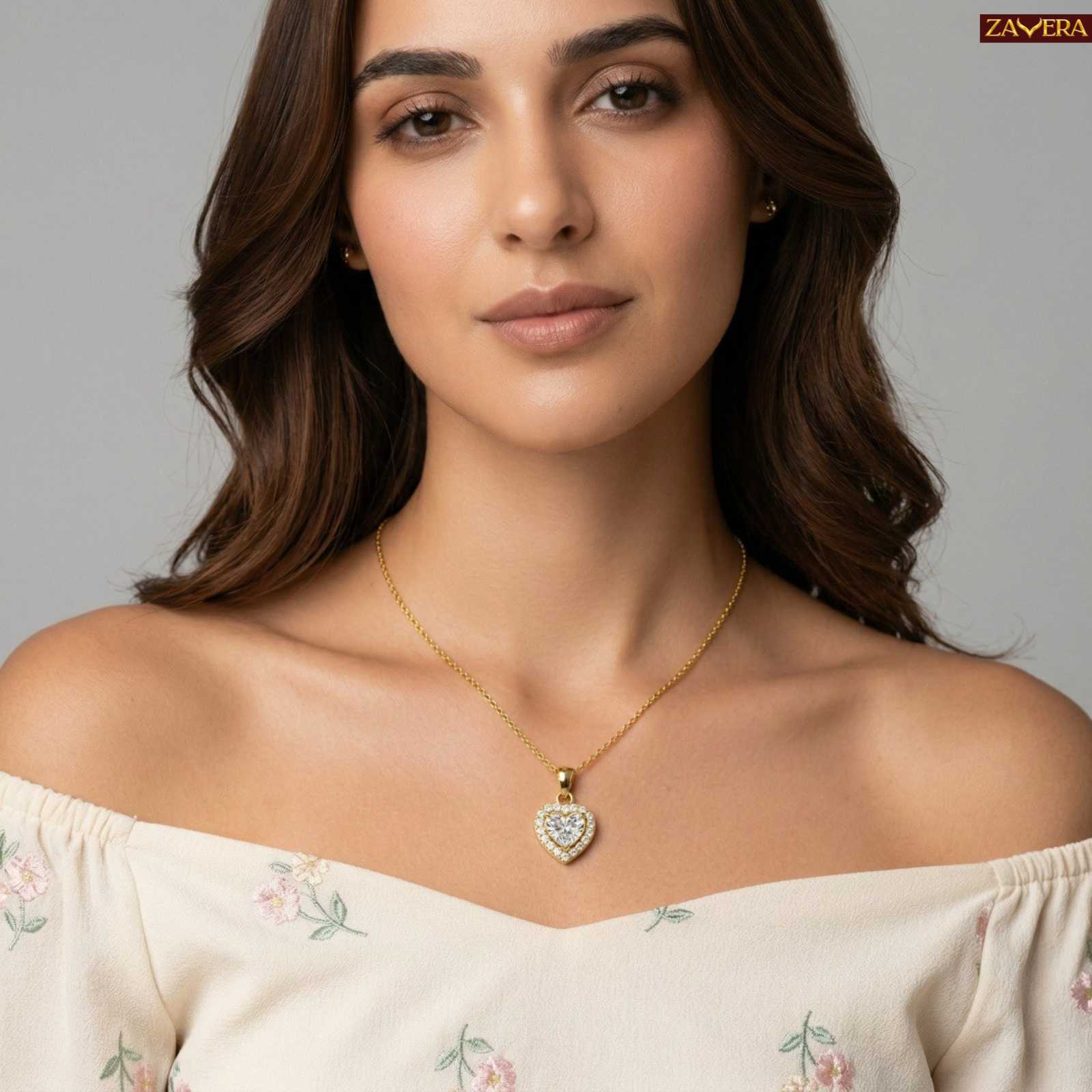 Zavera Gold Plated Star Pendant Necklace for Women