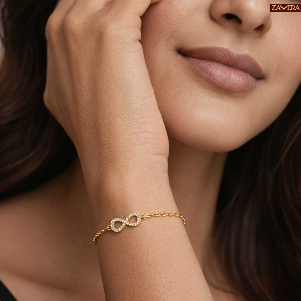 Love Infinity Gold Plated Bracelet For Women