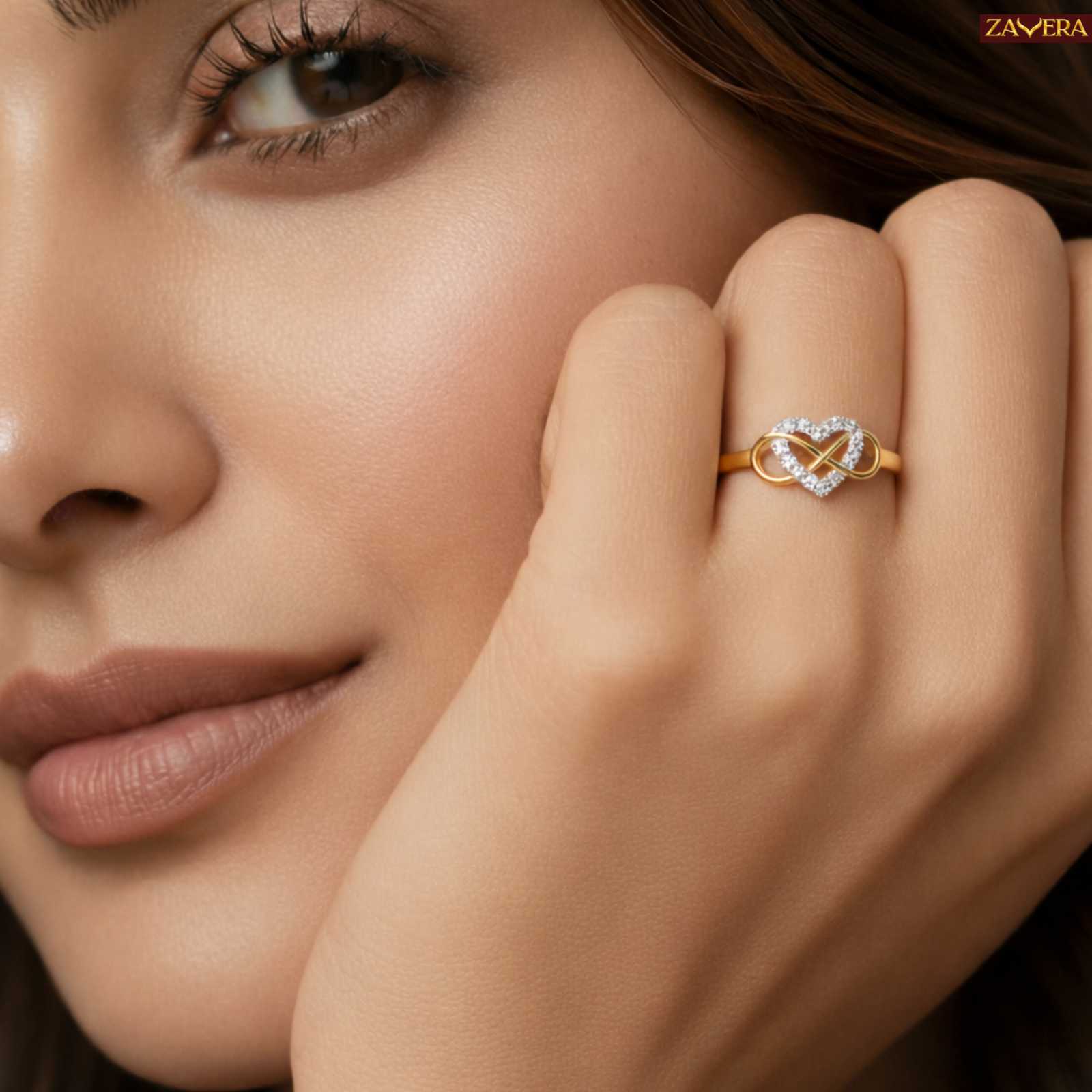 Gold Plated Infinity Love Loop Adjustable Ring