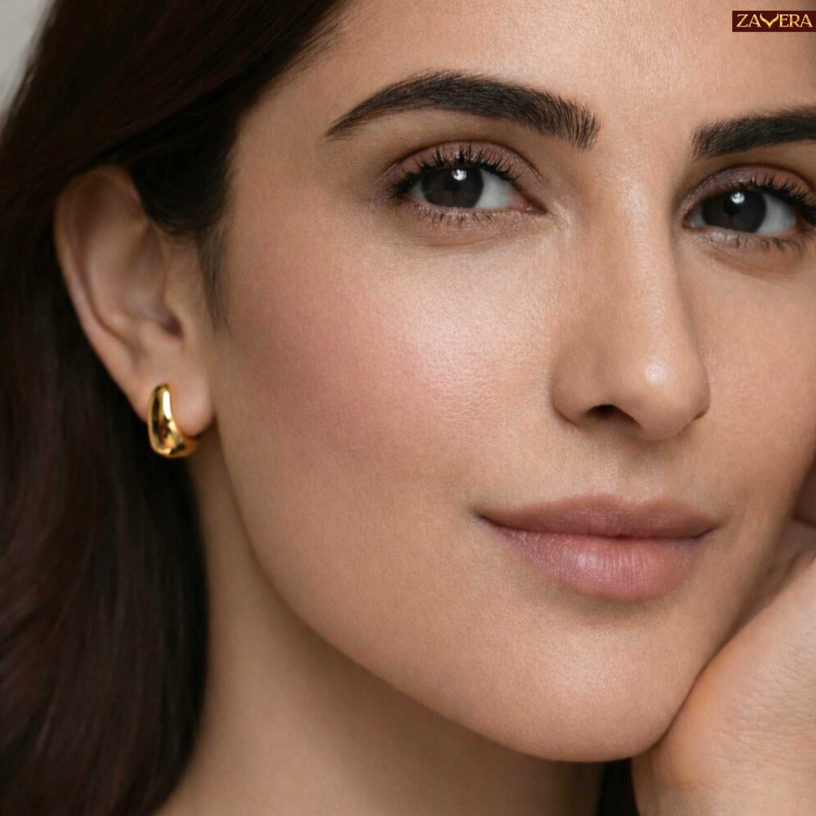 Modern Teardrop Gold Plated Stud Earrings For Women