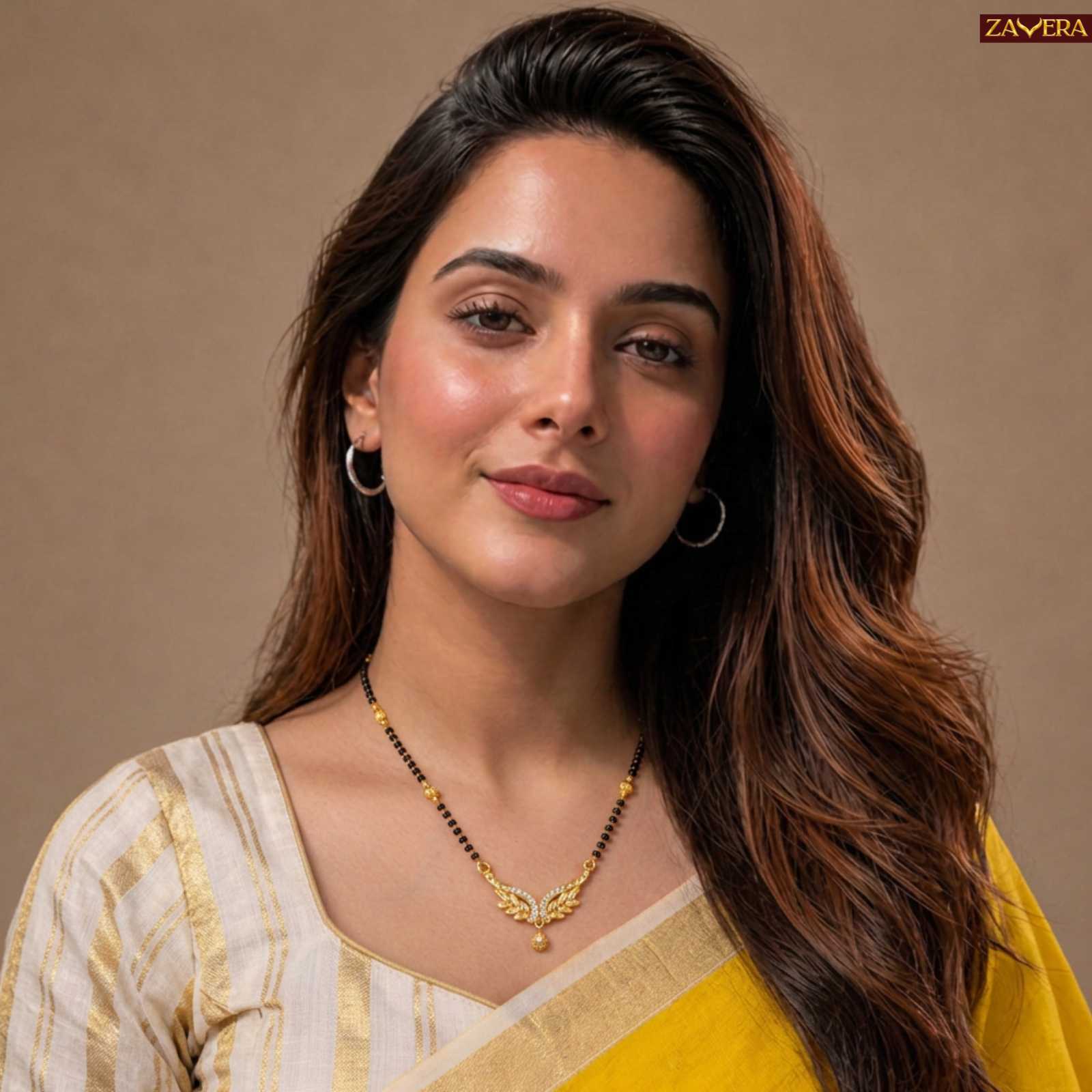 Zavera Traditional Vine Gold Plated Mangalsutra