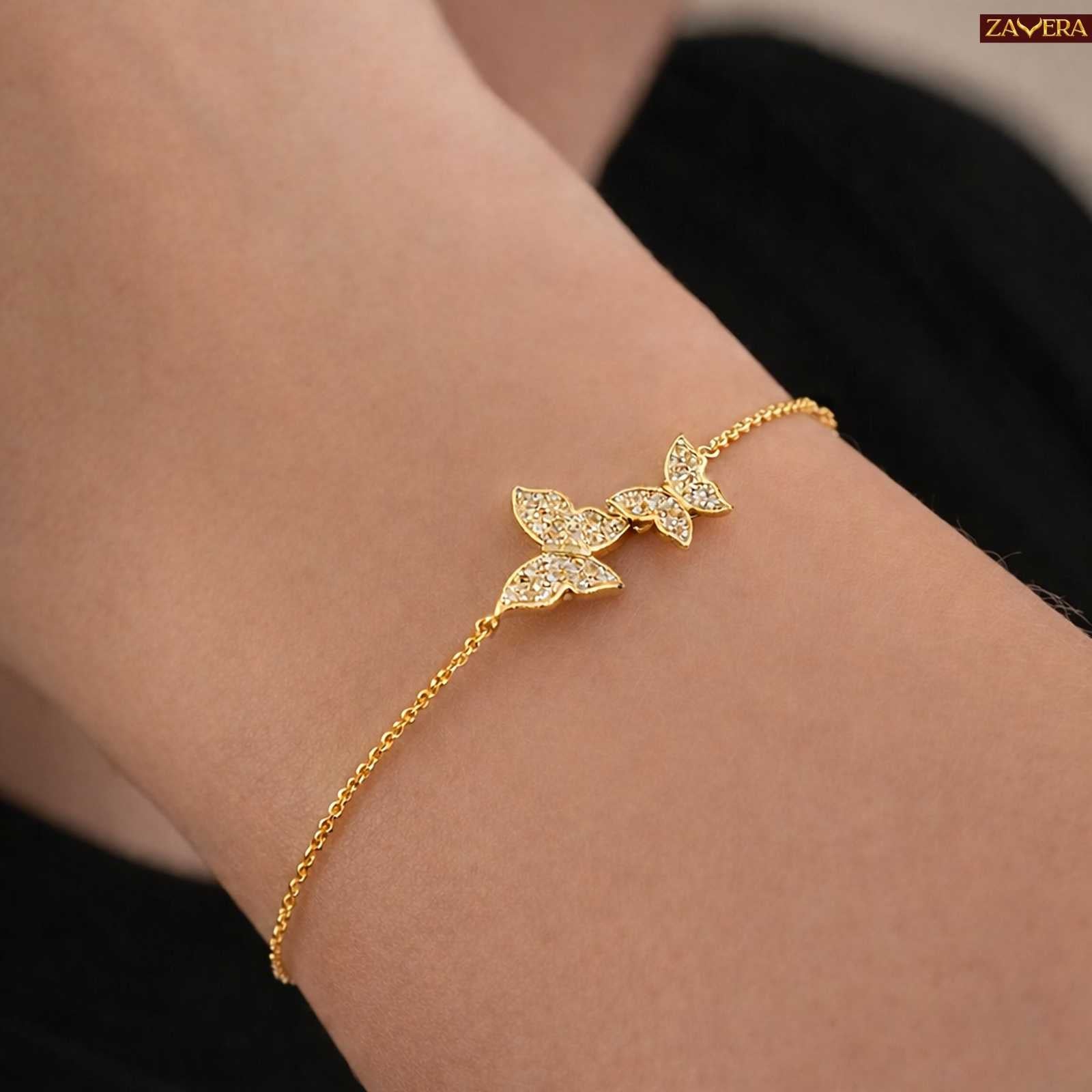 Couple Butterfly Gold Plated Adjustable Bracelet For Women