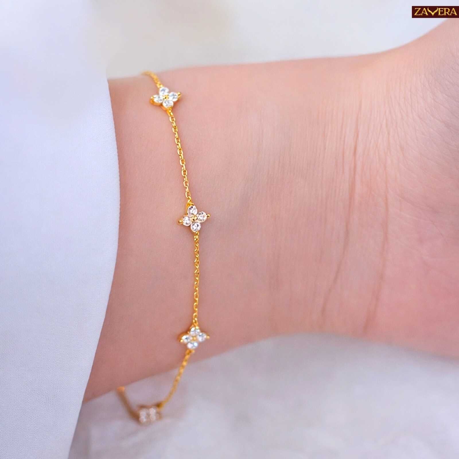 Delicate Star Stone Gold Plated Bracelet For Women