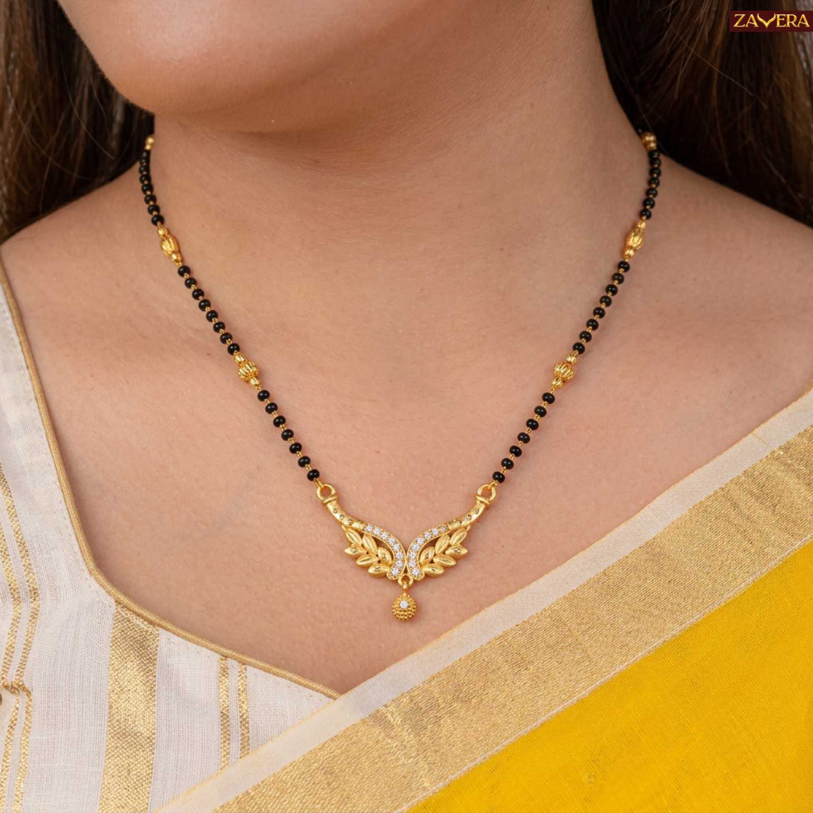 Zavera Traditional Vine Gold Plated Mangalsutra