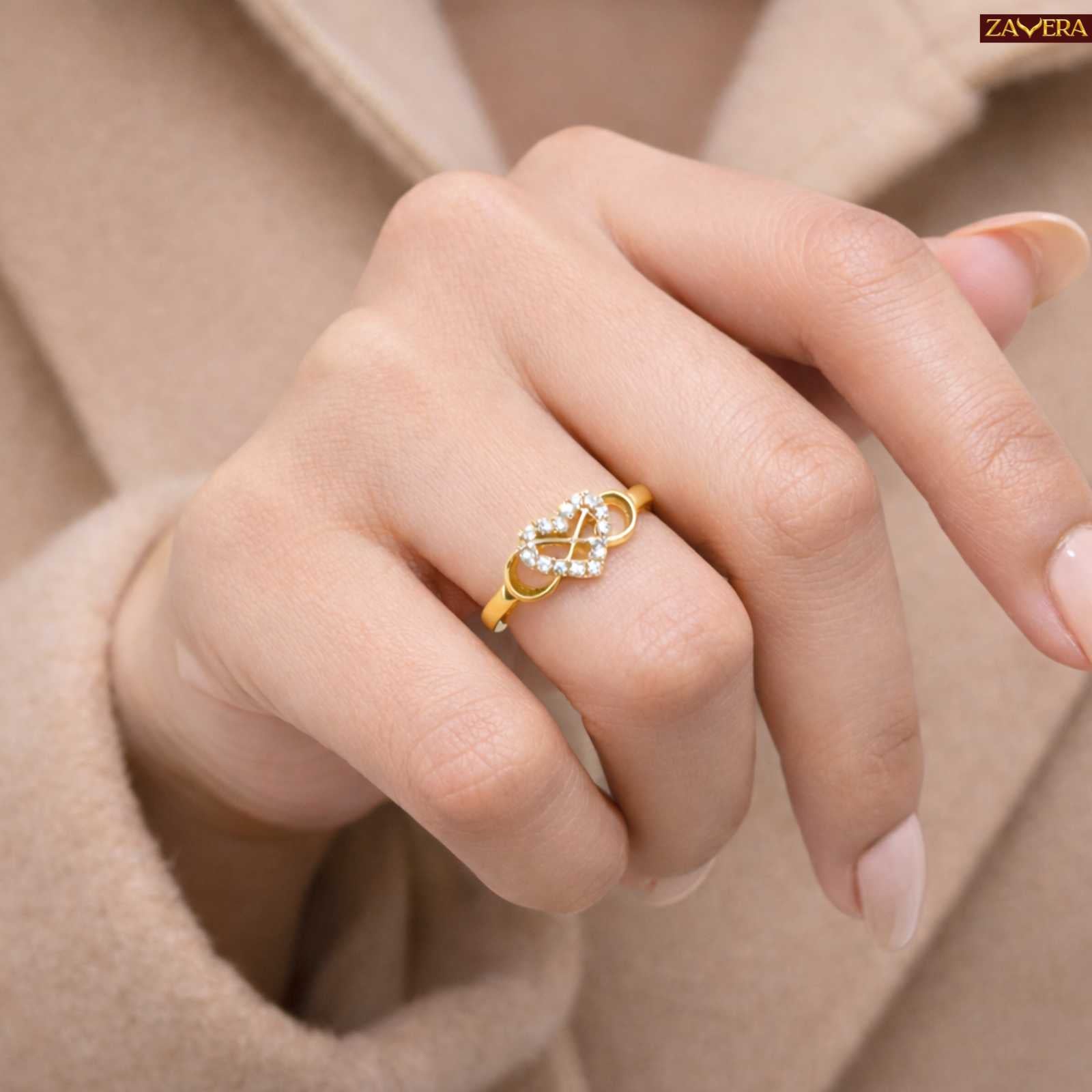 Gold Plated Infinity Love Loop Adjustable Ring
