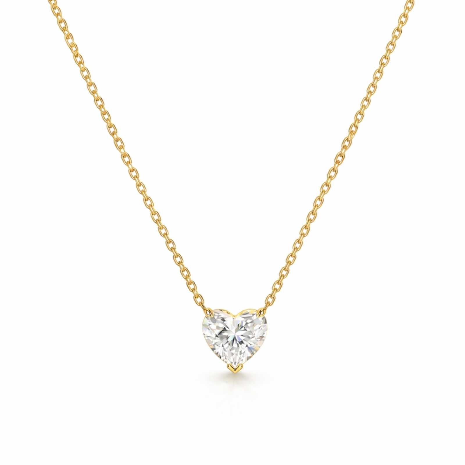 Zavera Gold Plated Heart Crystal Pendant