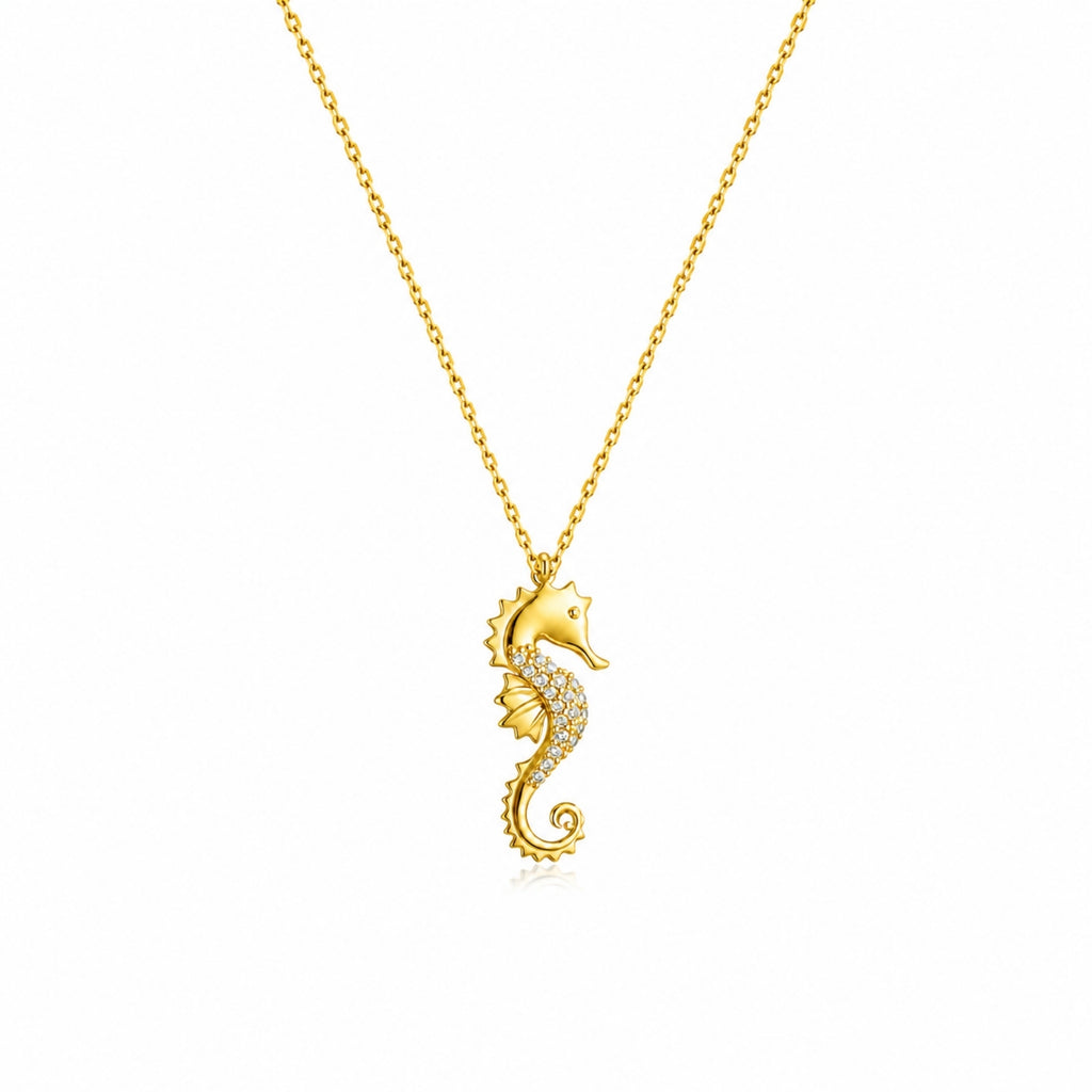 Zavera Gold Plated Seahorse Pendant for Women