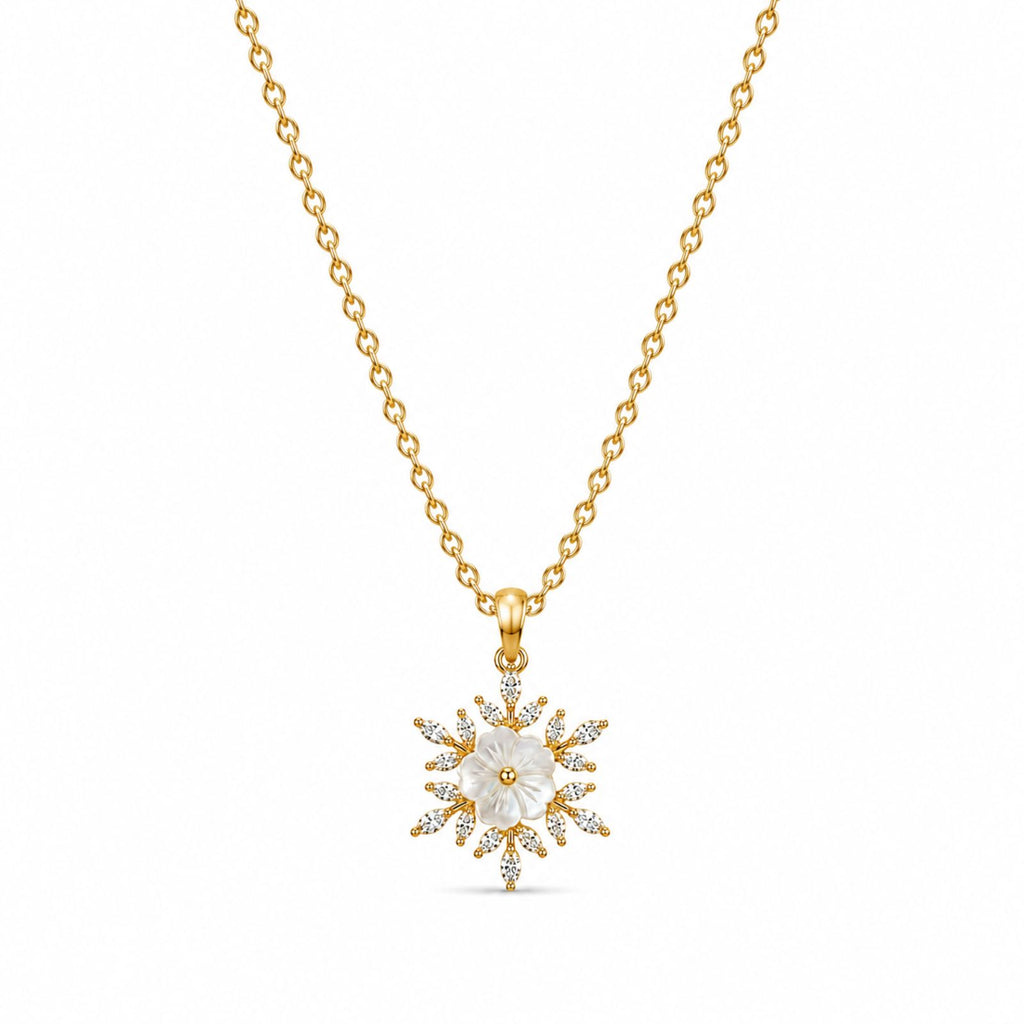 Zavera Gold Plated Elegant Flower Pendant For Women
