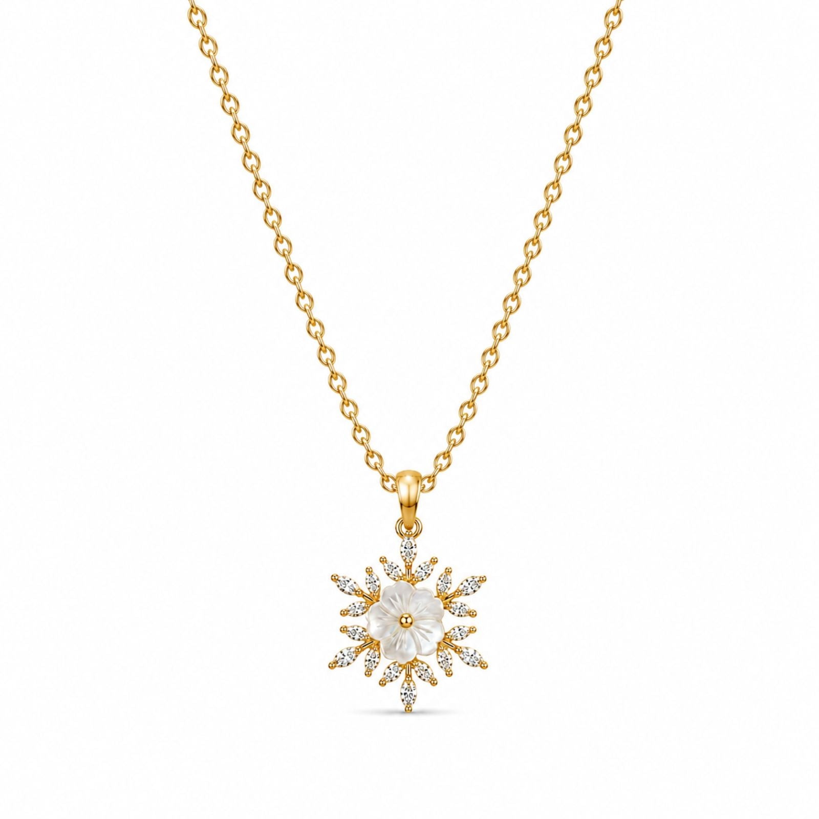Zavera Gold Plated Elegant Flower Pendant For Women