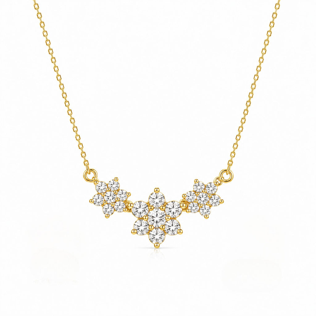 Zavera Gold Plated Classic Floral Crystal Pendant For Women