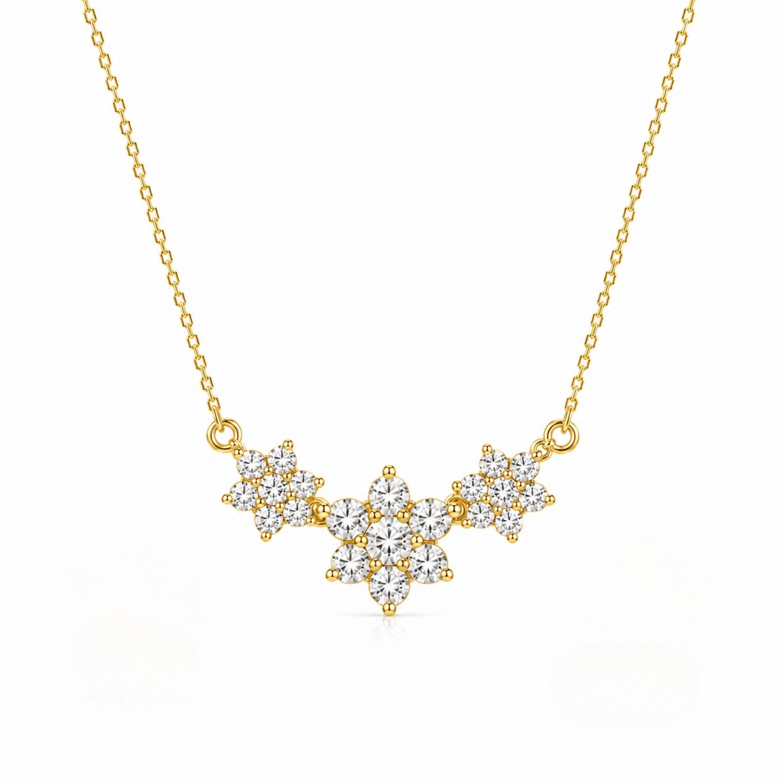 Zavera Gold Plated Classic Floral Crystal Pendant For Women