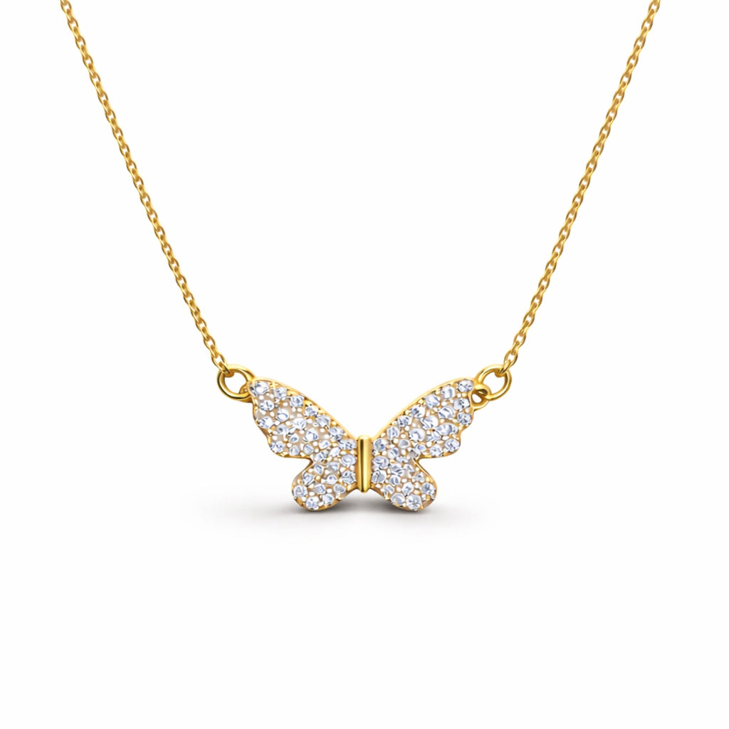 Zavera Butterfly Diamond Gold Plated Pendant