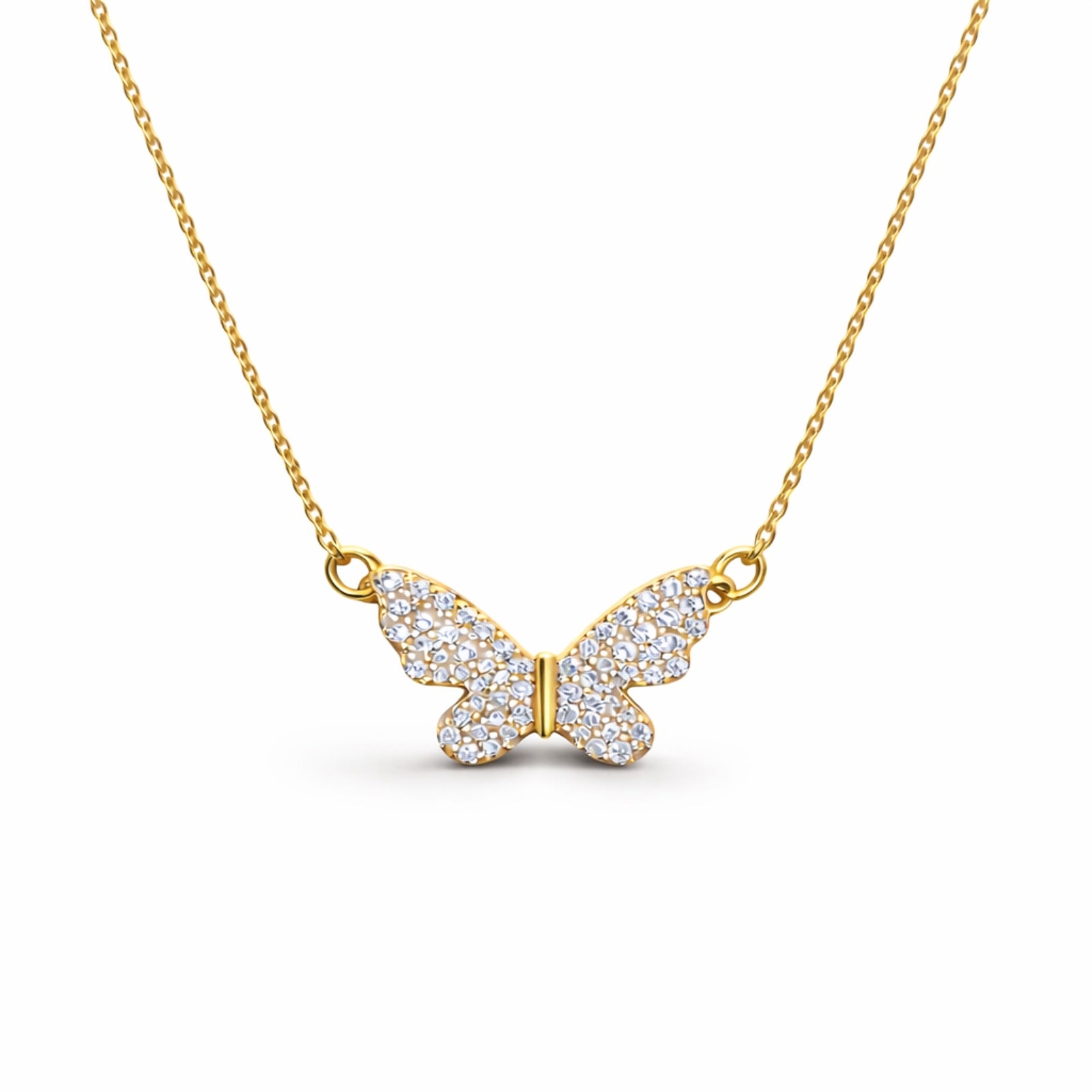 Zavera Butterfly Diamond Gold Plated Pendant