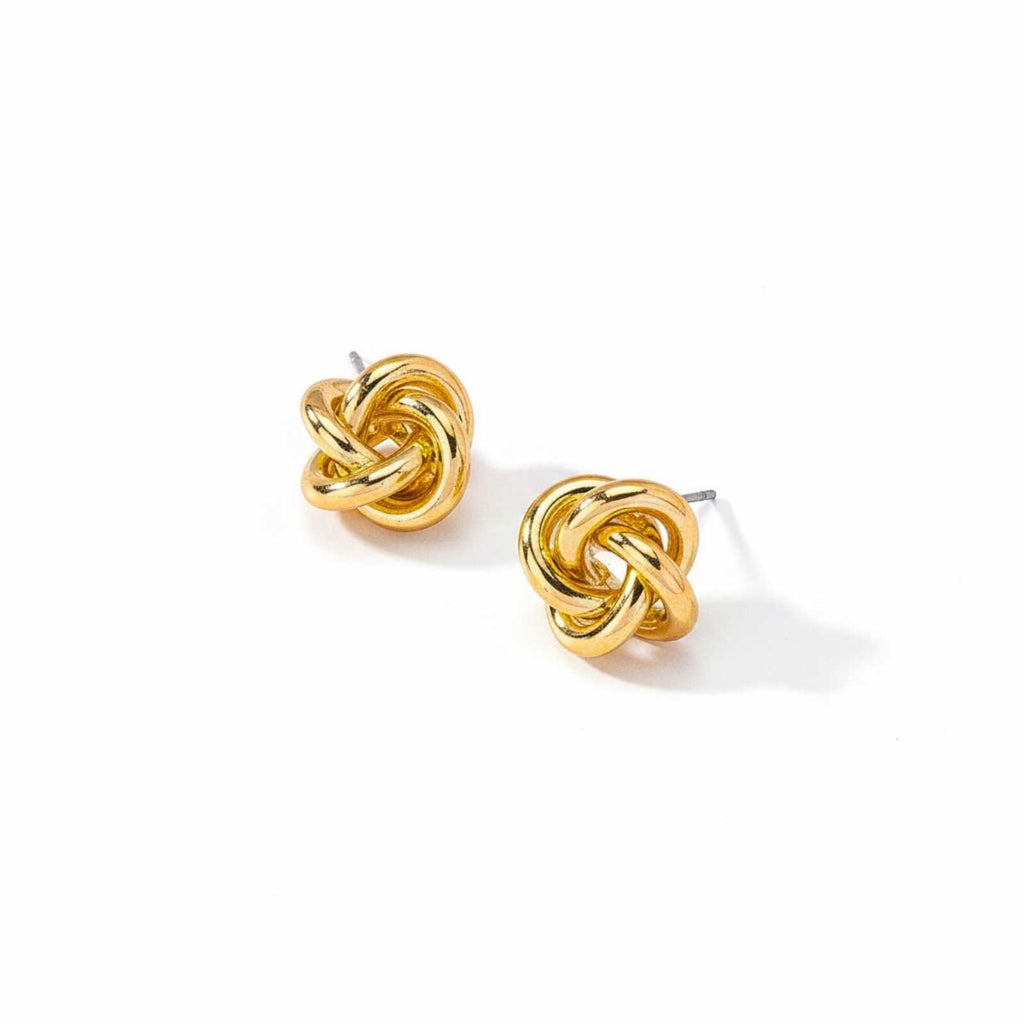 Elegant Knot Design Gold Plated Stud Earrings For Women