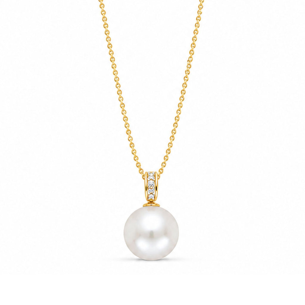 Zavera Gold Plated Classic Pearl Pendant For Women