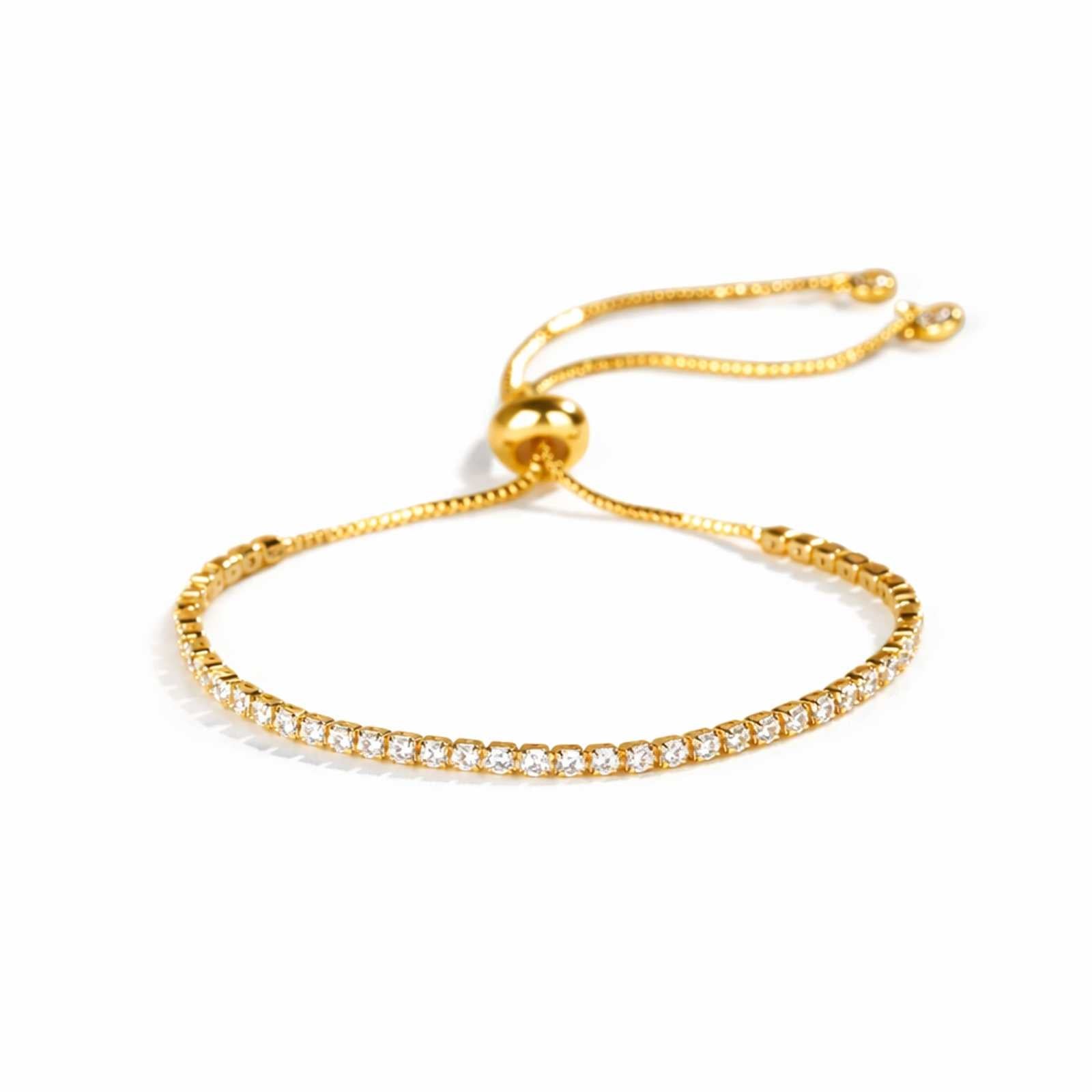 Minimal Tennis Gold Plated Bracelet For Women