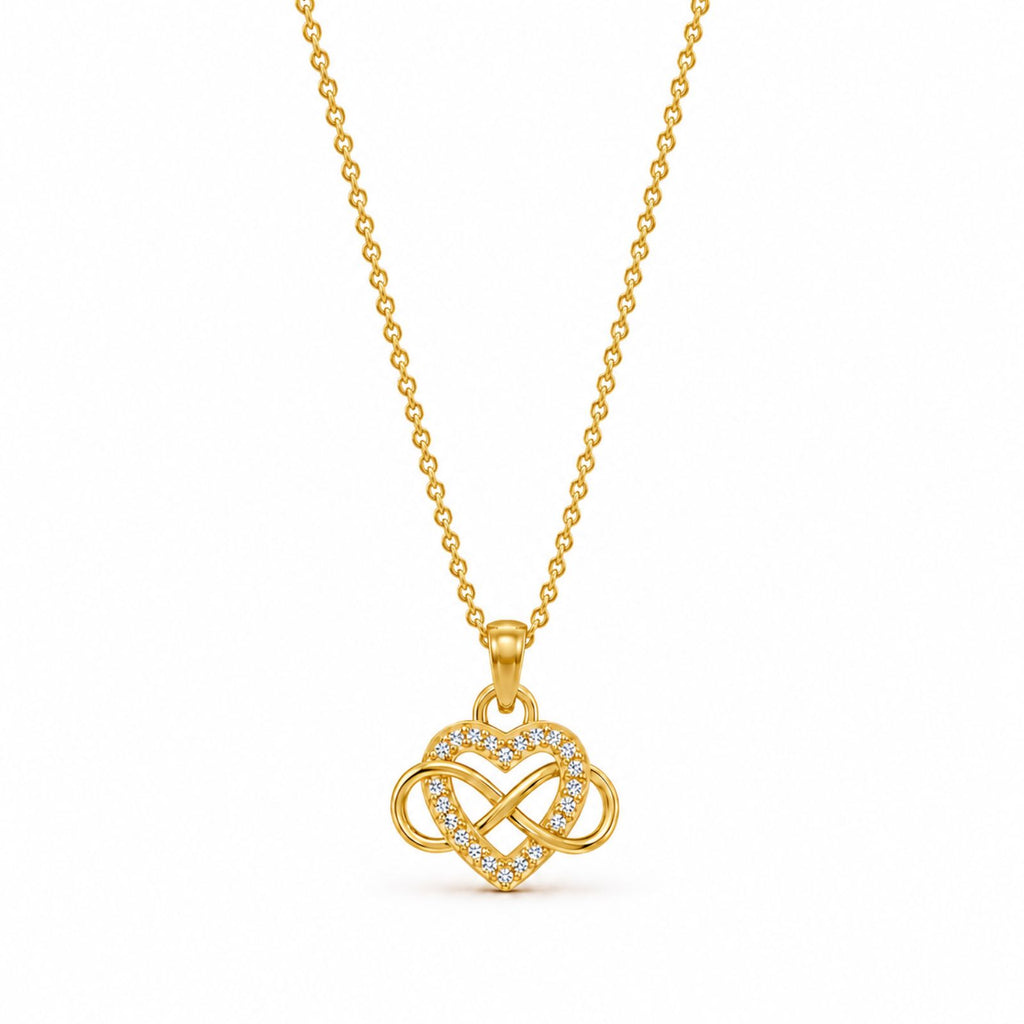 Zavera Gold Plated Elegant Infinity Heart Pendant For Women