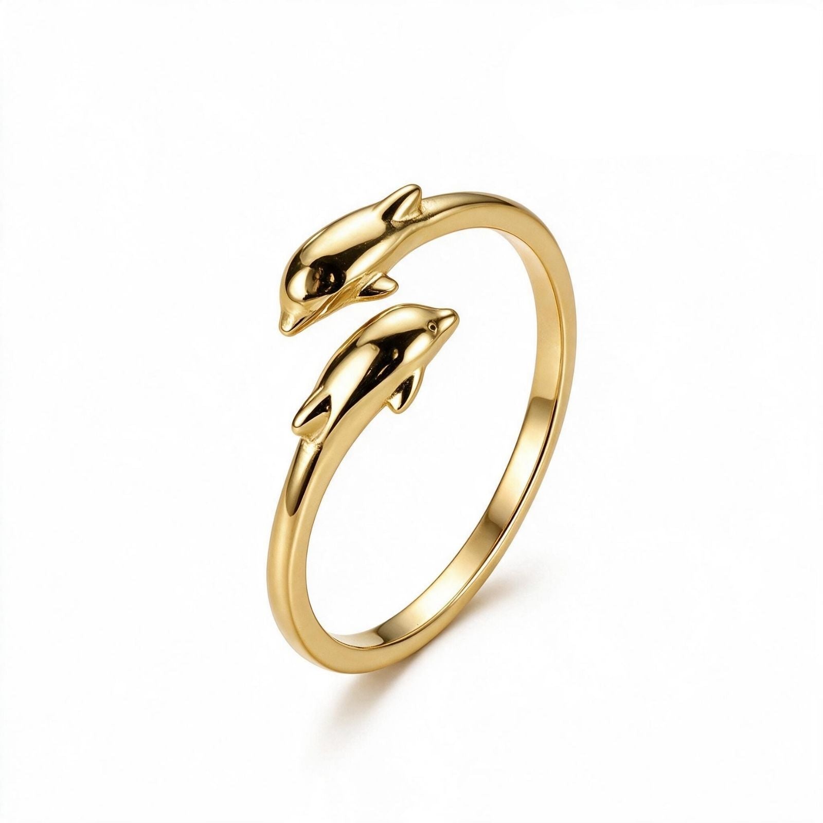 Zavera Brass 22K Minimalist Open Band Statement Gold Plated Ring For Women