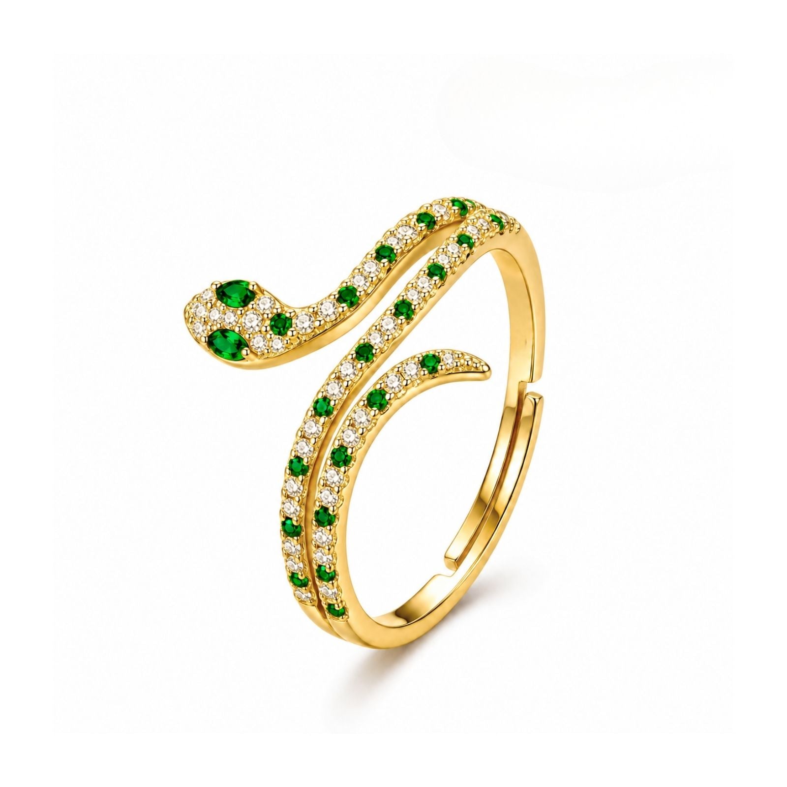 Zavera Brass 22K Plated Snake Design Gold Plated Ring For Women