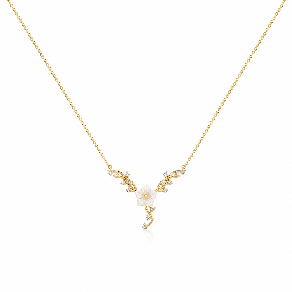 Zavera Gold Plated Floral Flower Pendant For Women