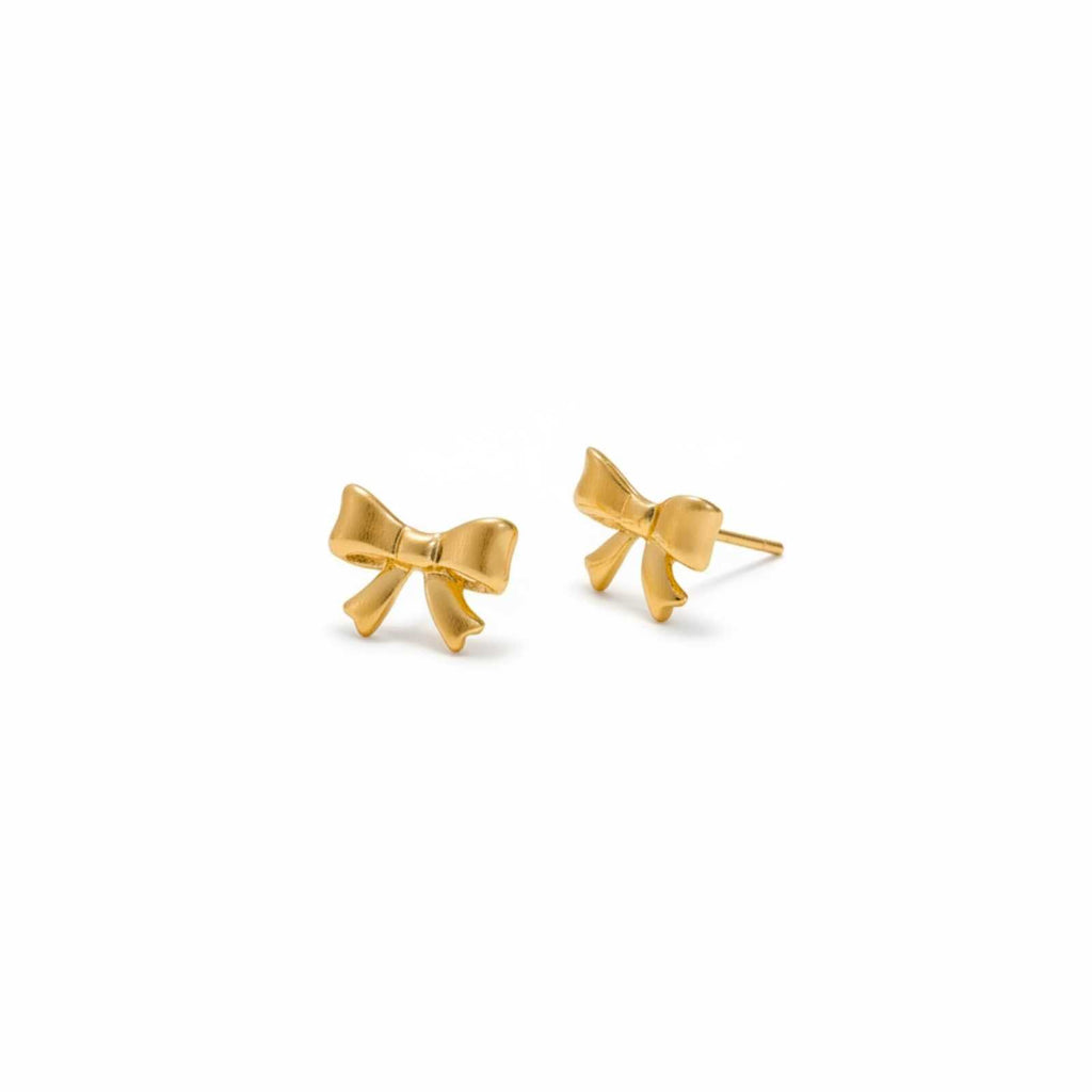Cute Bow Knot Gold Plated Stud Earrings For Women