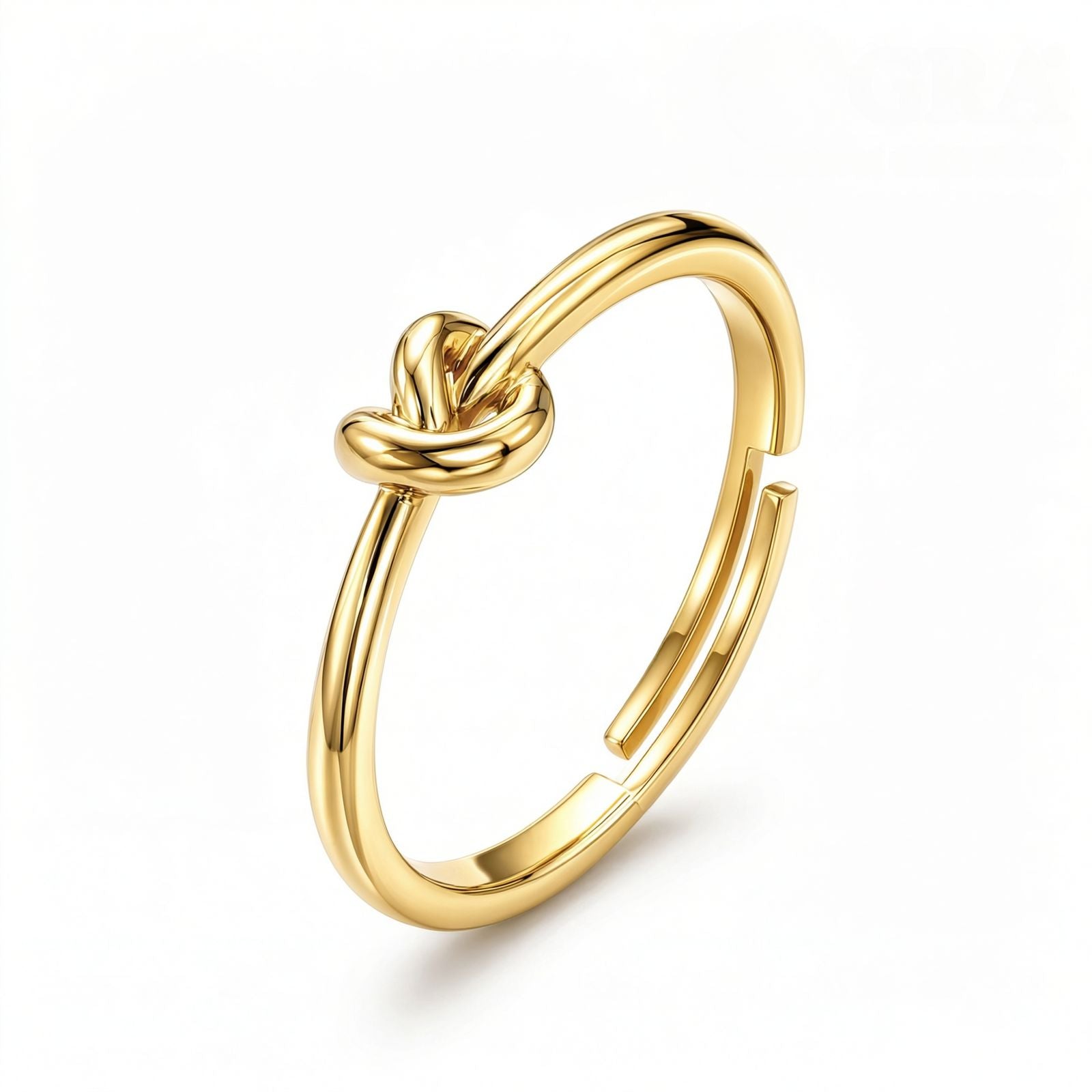 Zavera Brass 22K Love Knot Adjustable Gold Plated Ring For Women