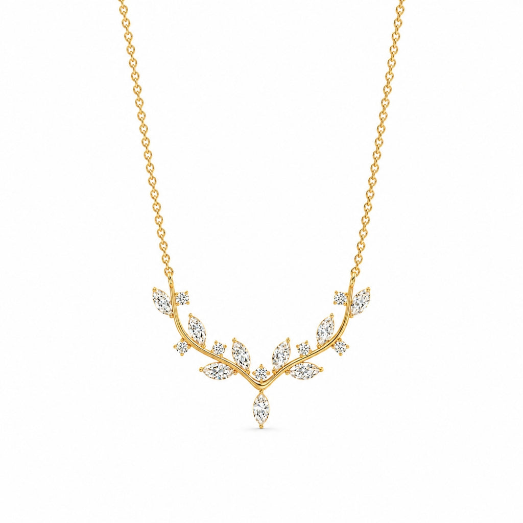 Zavera Gold Plated Floral Leaf Pendant For Women