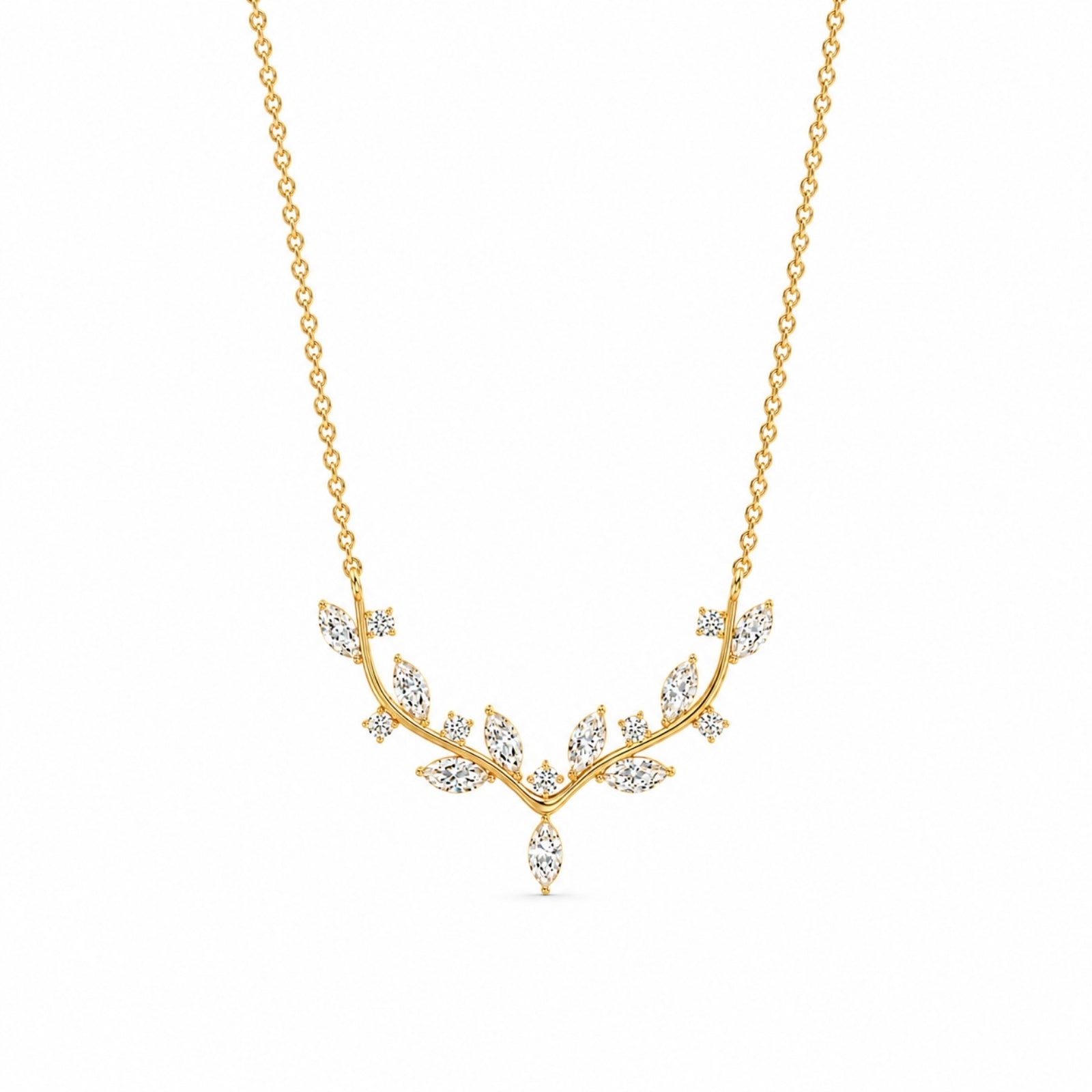 Zavera Gold Plated Floral Leaf Pendant For Women