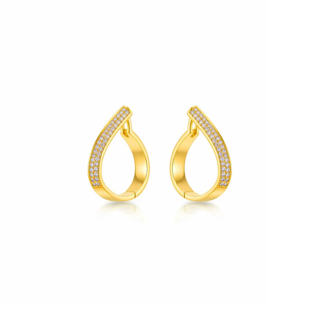 Line Gold Plated C Hoop Earrings For Women